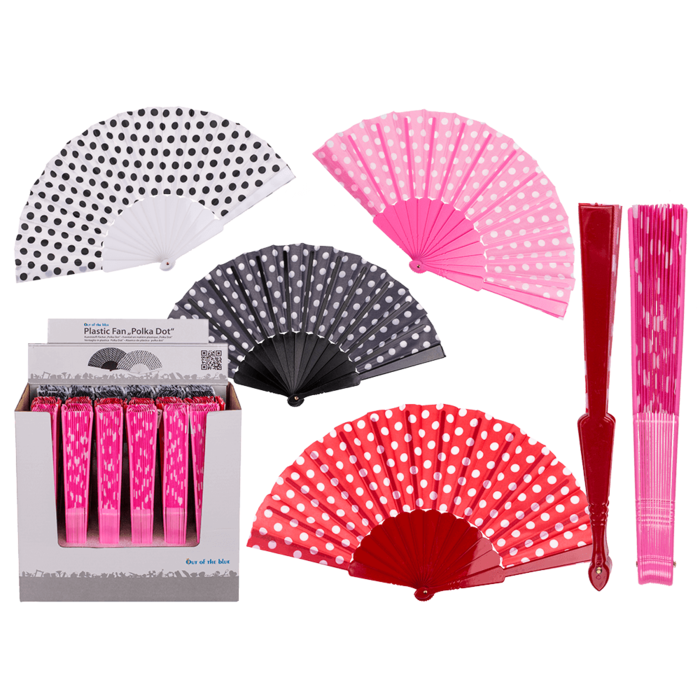 Out of the blue KG - Wholesale Handheld Folding Fan - Fan, Spanish polka dot,0
