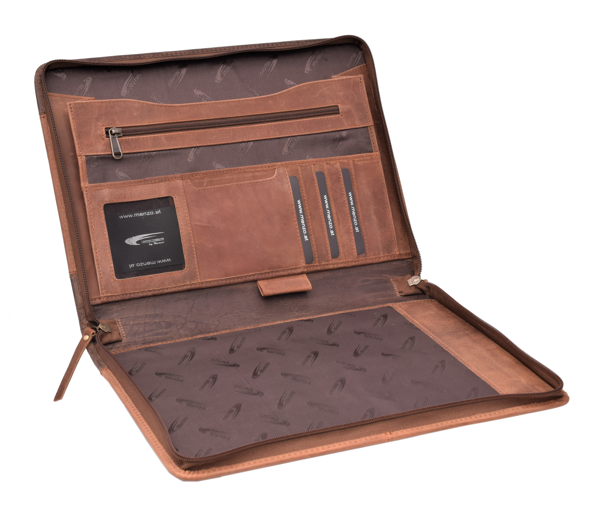 Menzo - Wholesale Folders - Menzo MB56 Conference Folder A4 Buffalo Leather/2-tone Brown3
