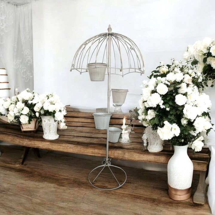 Minster Stylish Living Ltd – wholesale Plant pot – 130Cm Cream Metal Garden Planter