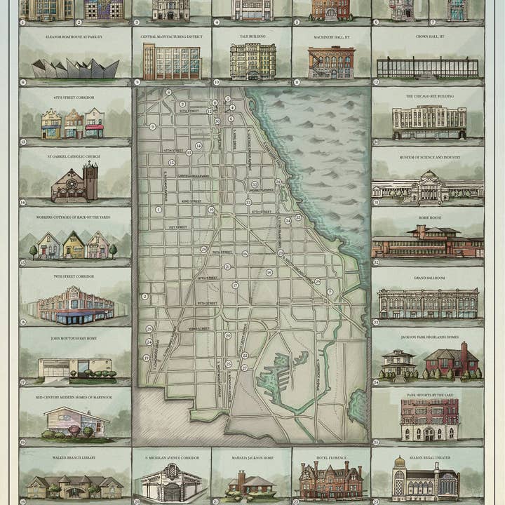 Wonder City Studio - Wholesale Art Print - Architecture Of Chicago's South Side3