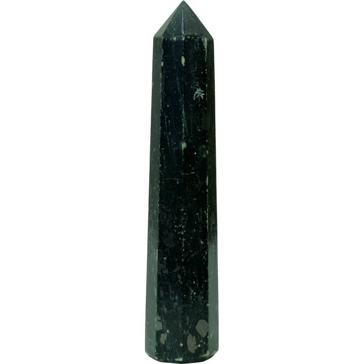 Gemstone Obelisk 3-4in - Emerald w/ Mica (Each) for wholesale by Kheops International