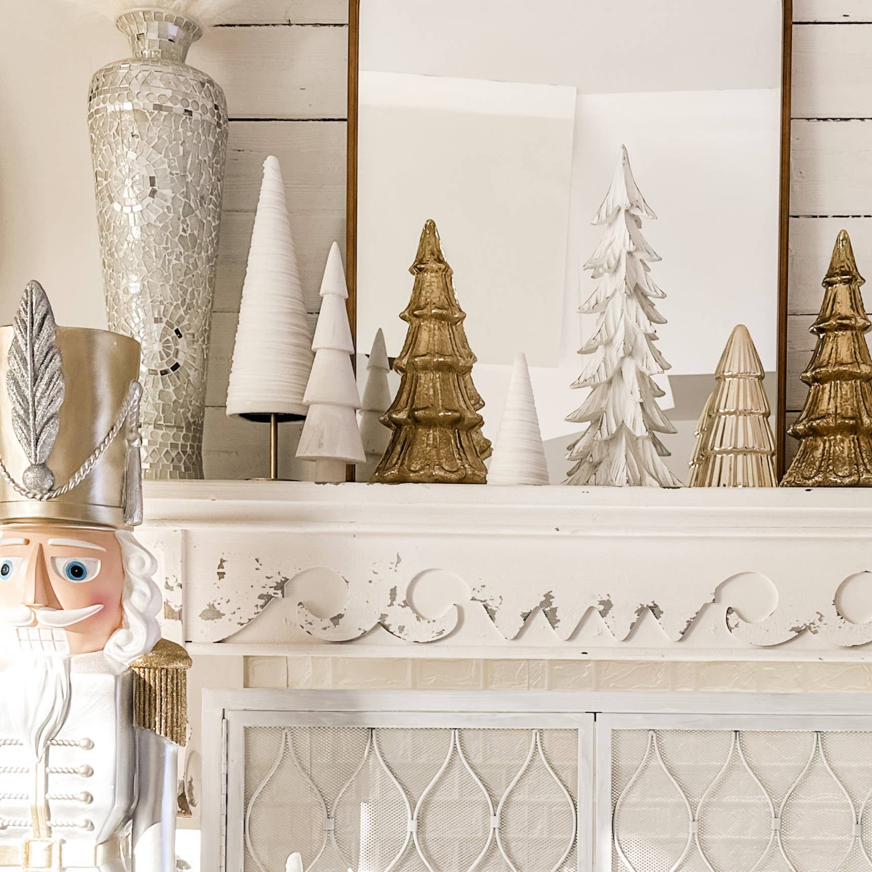 Your Heart's Content - Wholesale Christmas Decoration - Pedestal Trees Velvet Set of 3 Tablescap, Winter Mantel6