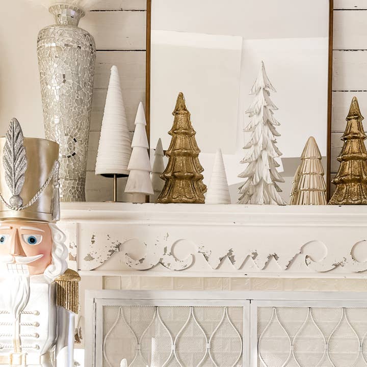 Your Heart's Content – Decoração de Natal por atacado – Conjunto de Árvores de Veludo em Pedestal, Conjunto de 3 para Decoração de Mesa, Lareira de Inverno6