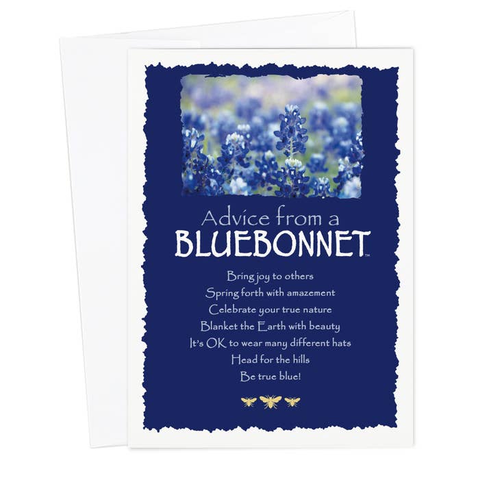 Advice from a Bluebonnet Greeting Card - Blank for wholesale by Advice for Life by Your True Nature