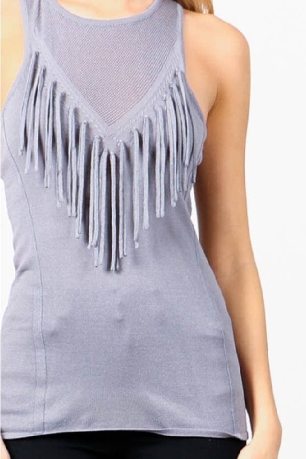 Hesperus - Wholesale Knit Top - Women's - TEXTURED TOP WITH FRINGE17