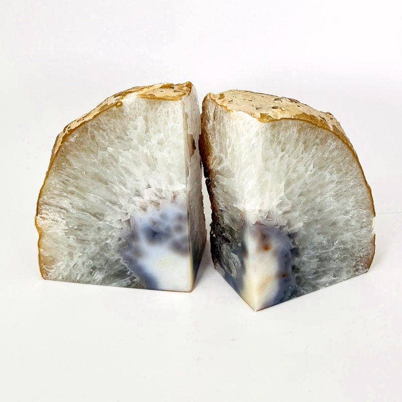 Rock Paradise - Wholesale Bookend - Crystal Natural Agate Geode Bookend Pair 9-12 lb Home Decor2