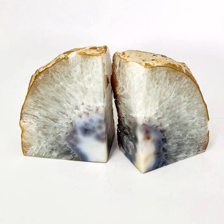 Rock Paradise - Wholesale Bookend - Crystal Natural Agate Geode Bookend Pair 9-12 lb Home Decor2