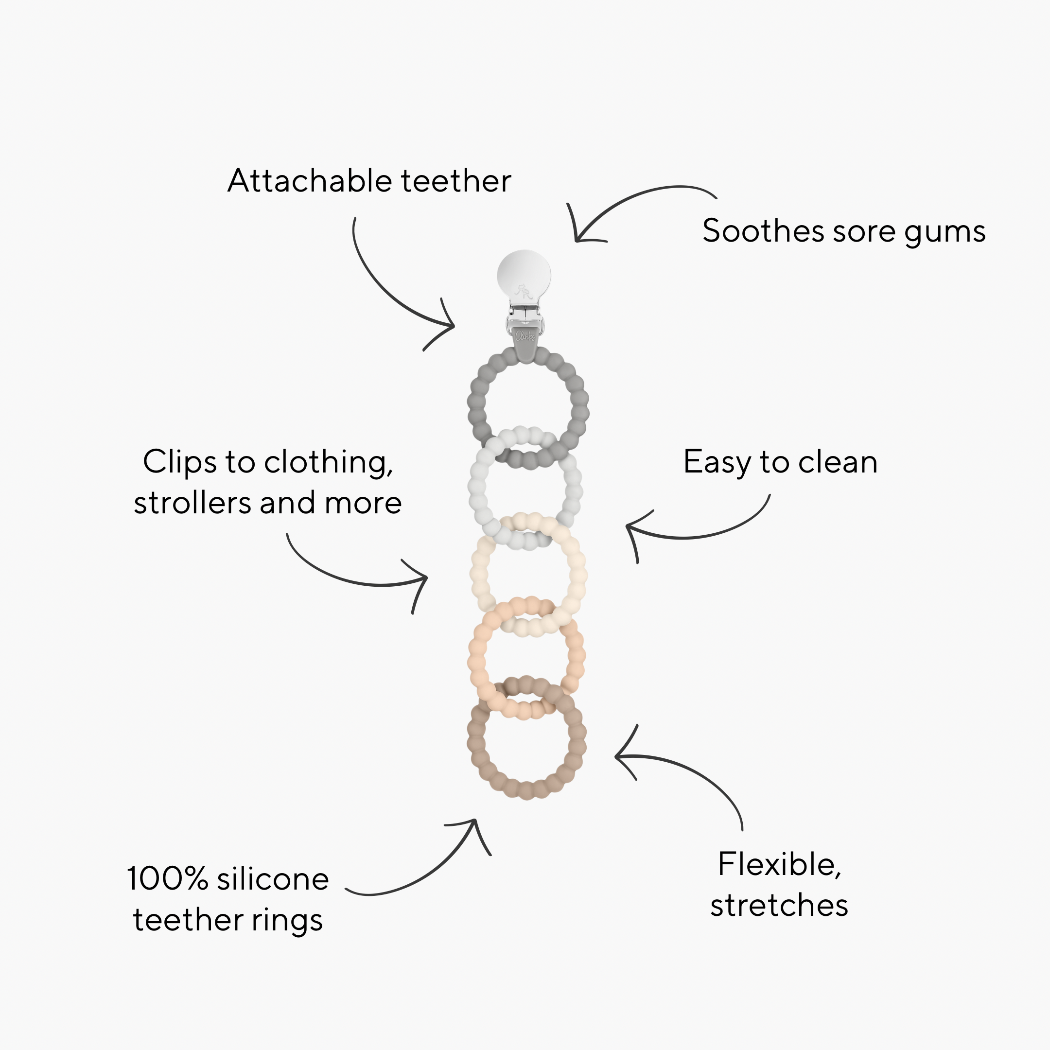 Ryan & Rose - Venta al por mayor Mordedor - Bebés - Cutie Clinks (Accesorio para dentición)15