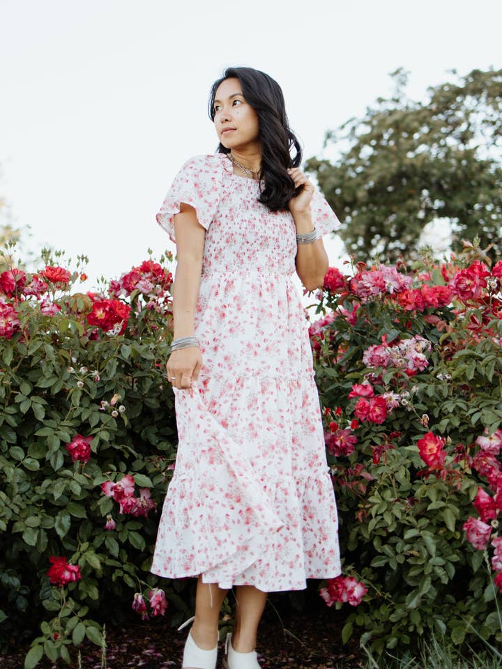 Oana Floral Midi Dress for wholesale by Peony Alley