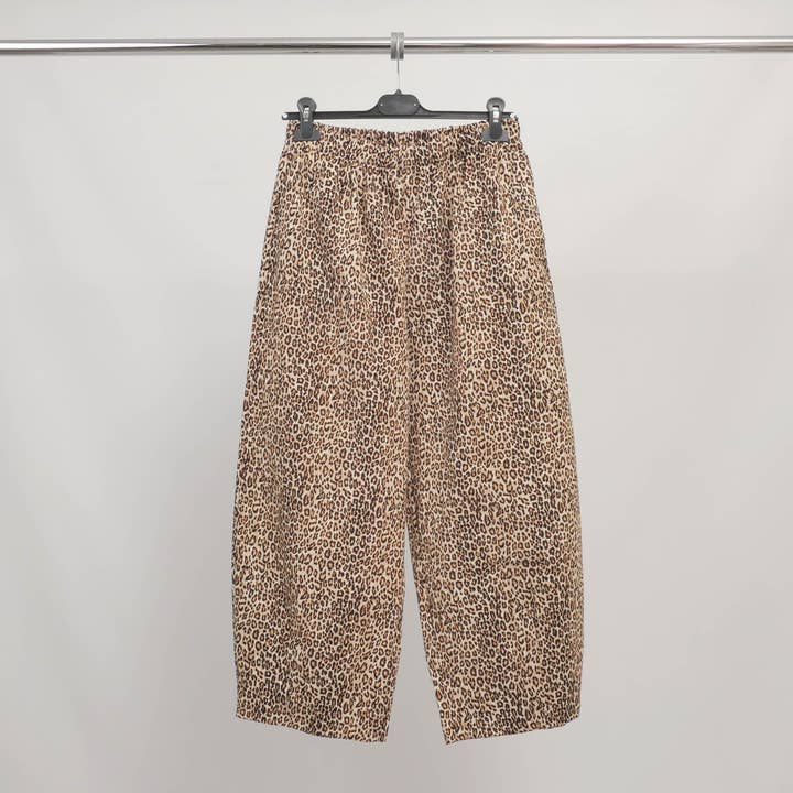 Cecile Wang - Wholesale Pants - Women's - Leopard print wide-leg pants in stretch cotton – ref TDM67625
