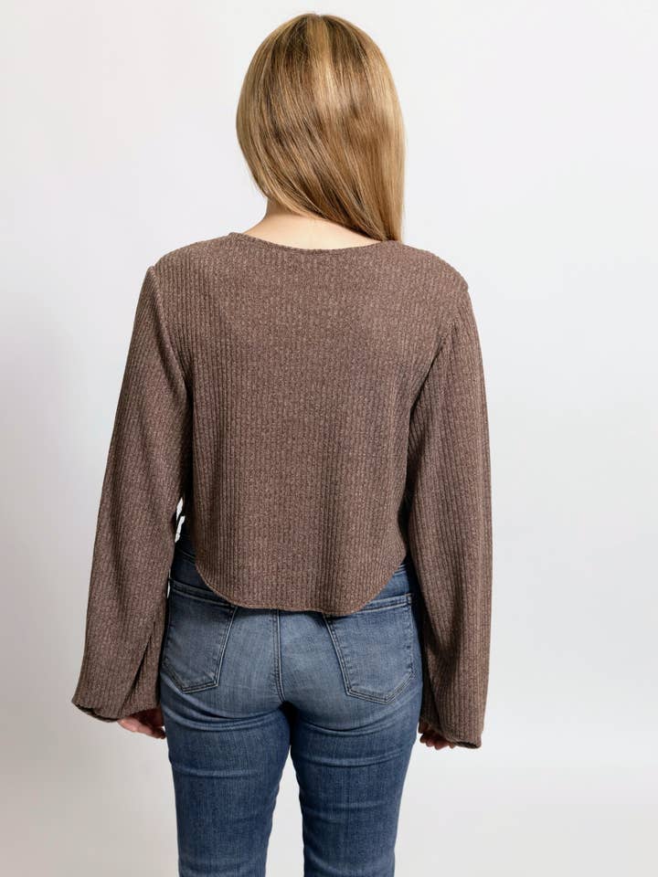 CQuinn - Wholesale Knit Top - Women's - Rosemary Shrug - Mocha1