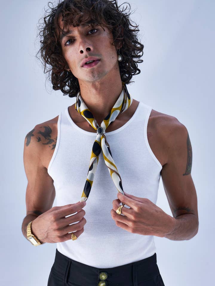 NECKERCHIEF | YELLOW CIRCLES for wholesale by wildsky