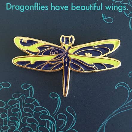 Floral Dragonfly Enamel Pin for wholesale by Vuduberi