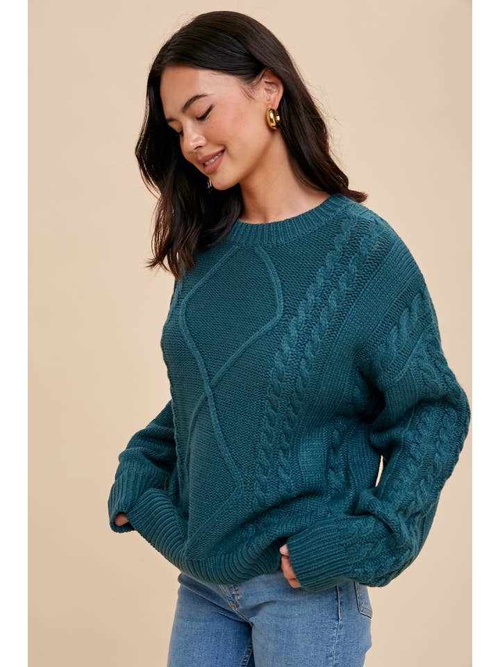 In Loom - Wholesale Knit Sweater - Women's - CABLE KNIT SWEATER