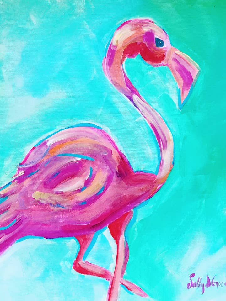 Flamingo #1 Print for wholesale by SallyJGoodrichFineArt