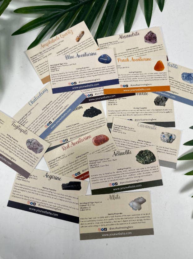 CaNatureLover - Wholesale Tarot Cards - Set of 300 PRINTED Gemstone Cards, Crystal Cards, Printed 2