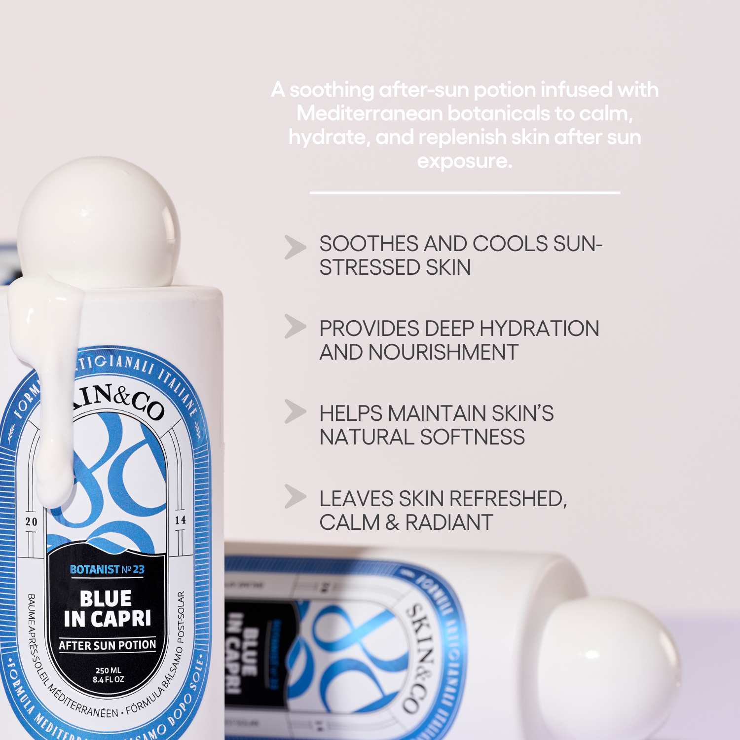 SKIN&CO Roma - Wholesale Aftersun/Sun Damage Repair Cream - BLUE IN CAPRI AFTER SUN POTION1