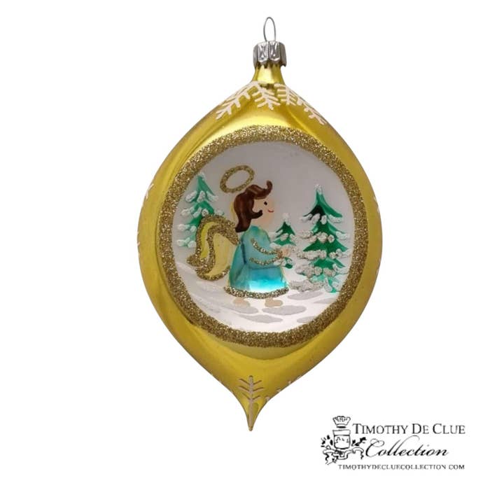 Engel 3.25 in Tear Drop- Exclusive Christmas Ornament for wholesale by Timothy De Clue Collection