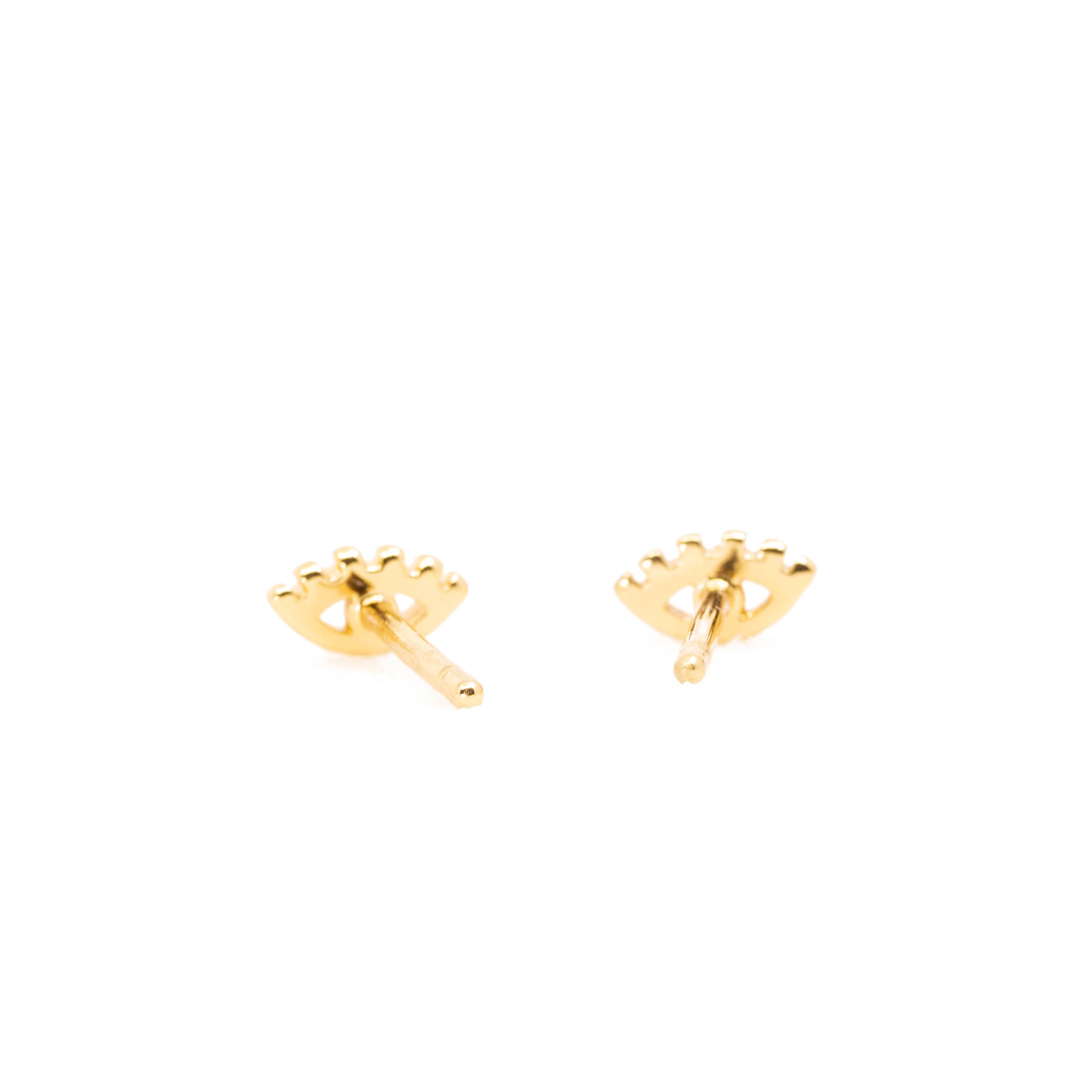 The Land of Salt - Wholesale Stud/Post Earrings - Evil Eye Stud Earring in Gold3