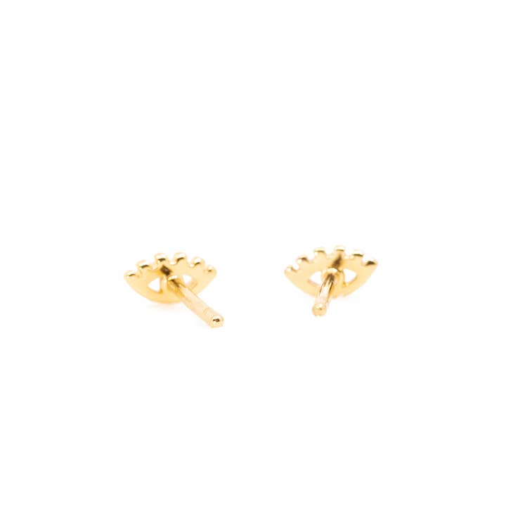The Land of Salt - Wholesale Stud/Post Earrings - Evil Eye Stud Earring in Gold3