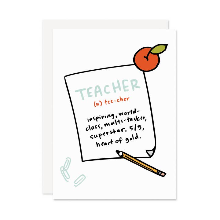 Teacher Definition Card for wholesale by Hello Doodle