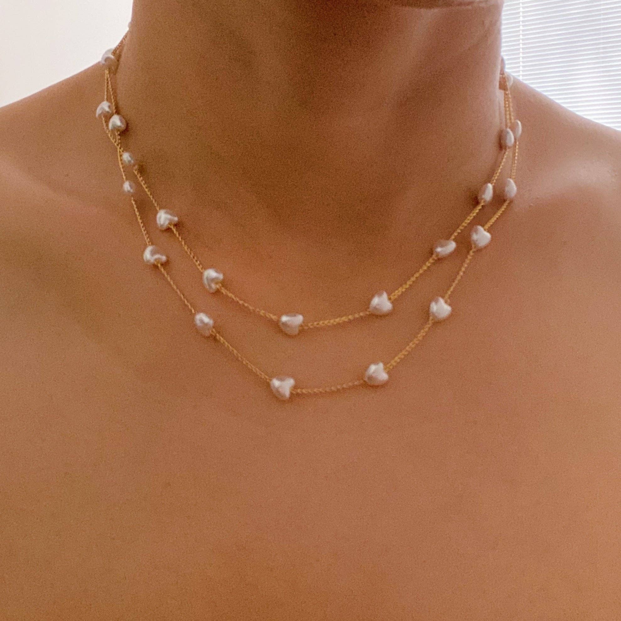 Ellison+Young - Wholesale Beaded/Pearl Necklace - Pearl Heart Long Chain Necklace3