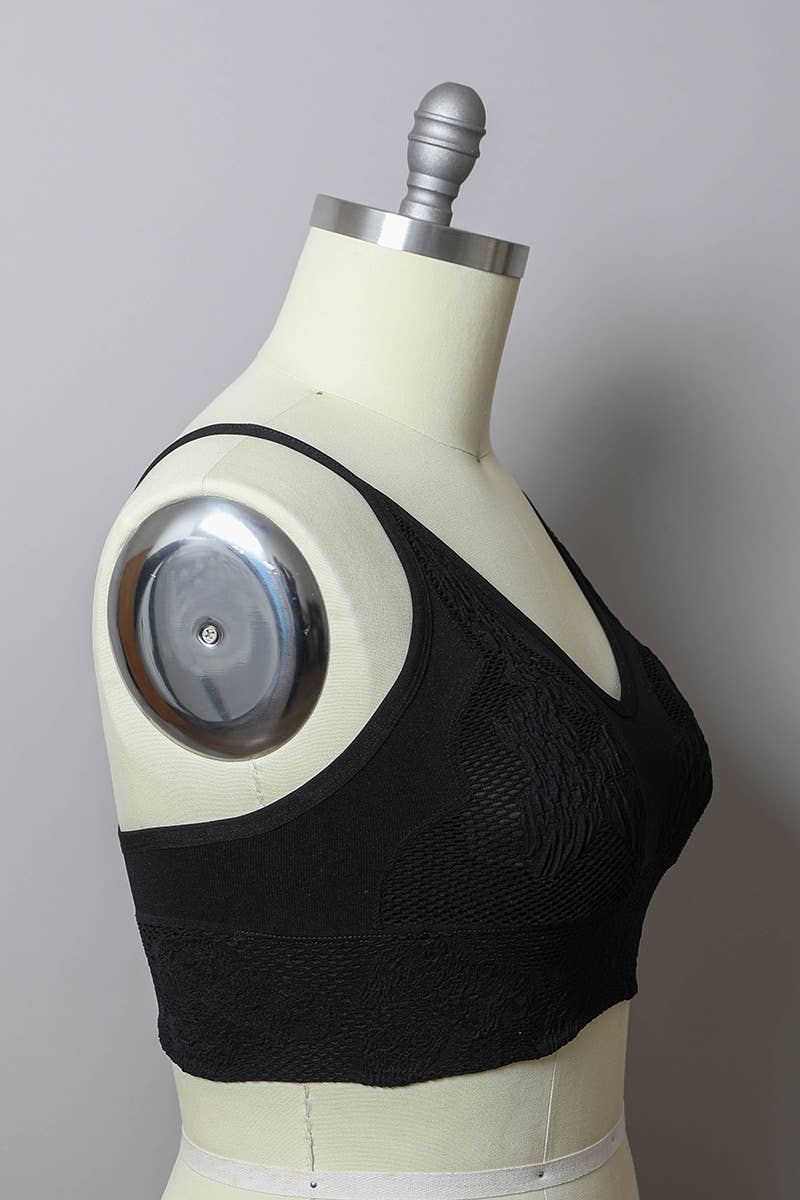 Leto Accessories - Wholesale Bralette - Women's - Chic Plus Size Textured Seamless Padded Brami14