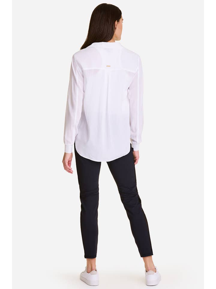 Diana Top White Semi-Sheer Poly-Spandex - Blouse for wholesale on Faire
