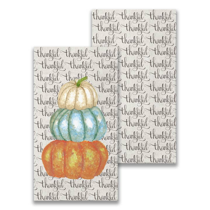 French Graffiti - Wholesale Disposable Napkin - Thankful Pumpkins Guest Towel1