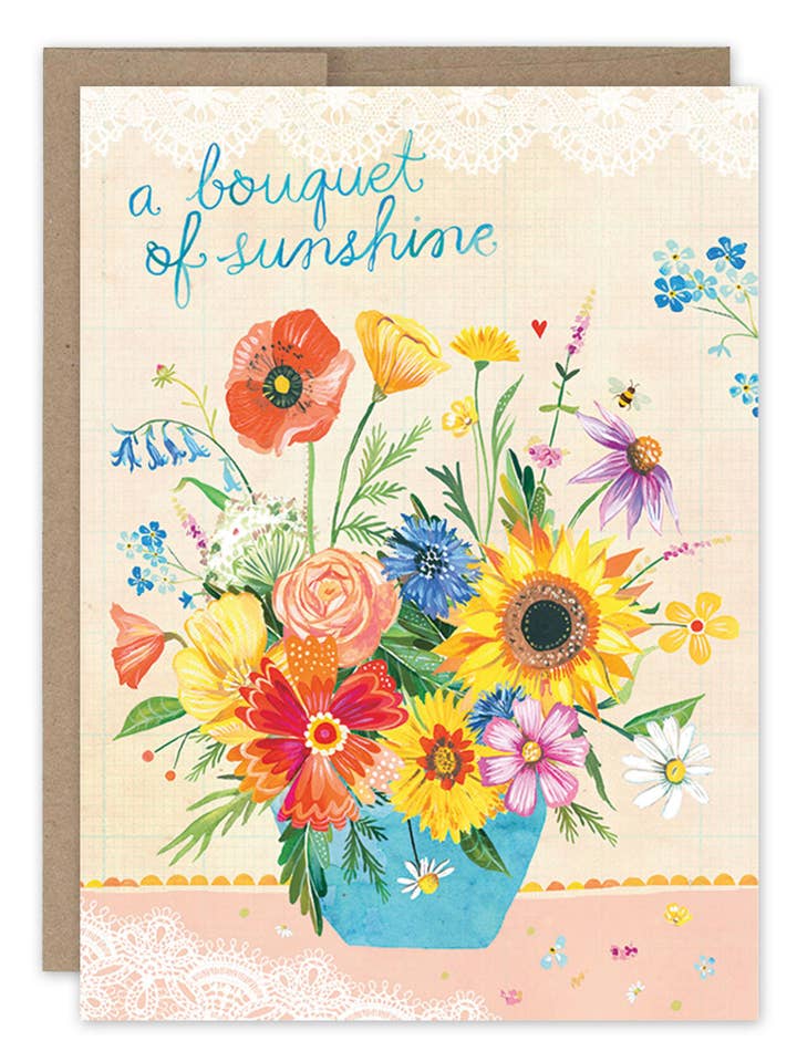 Bouquet Of Sunshine Get Well Card for wholesale by Biely & Shoaf
