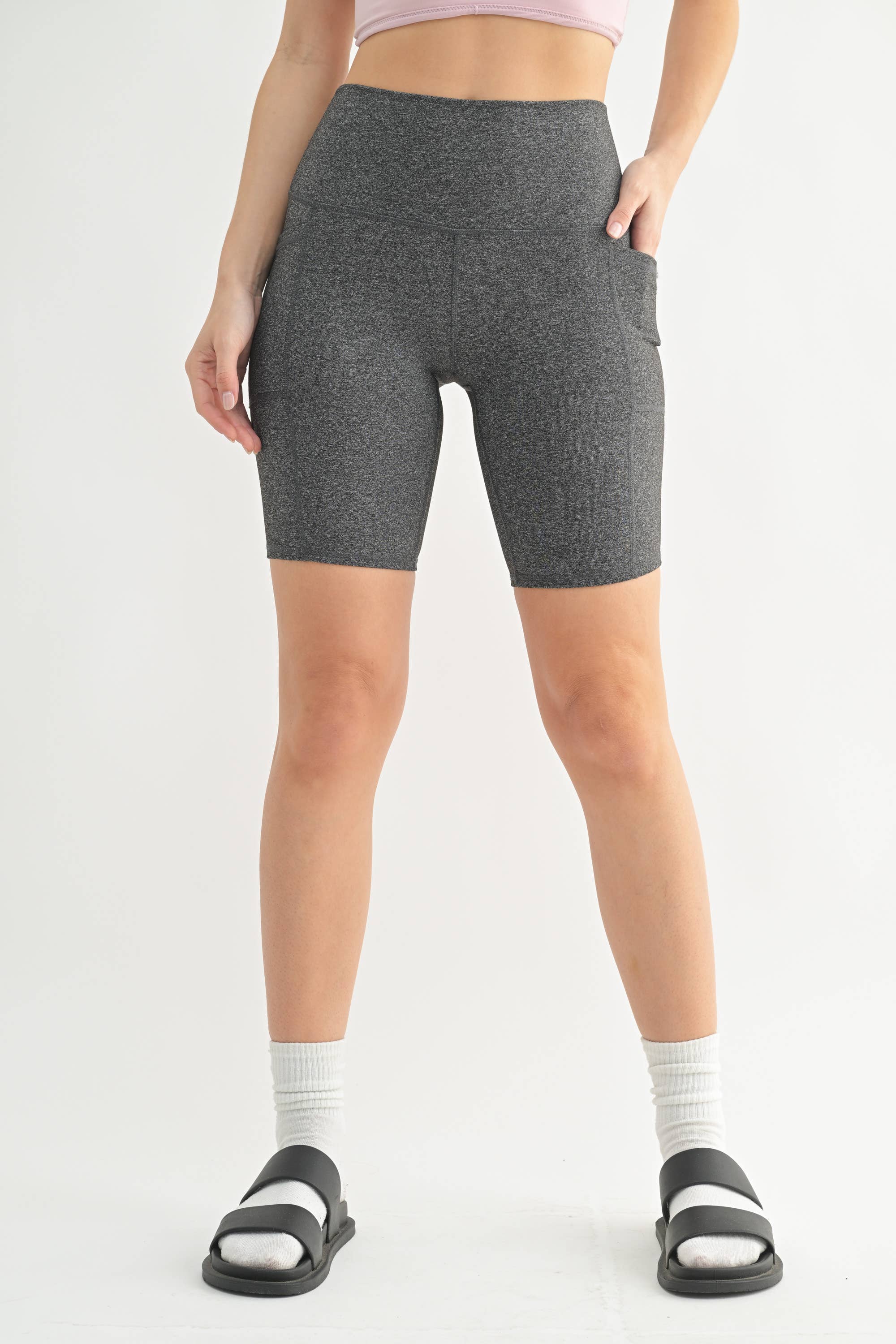 Mono B - Wholesale Athletic Shorts - Women's - Tapered Band Essential Biker Shorts0