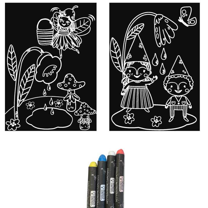 Reusable Coloring MiniMat Gnomes & Fairies-SALE LIMITED #S for wholesale by Imagination Starters