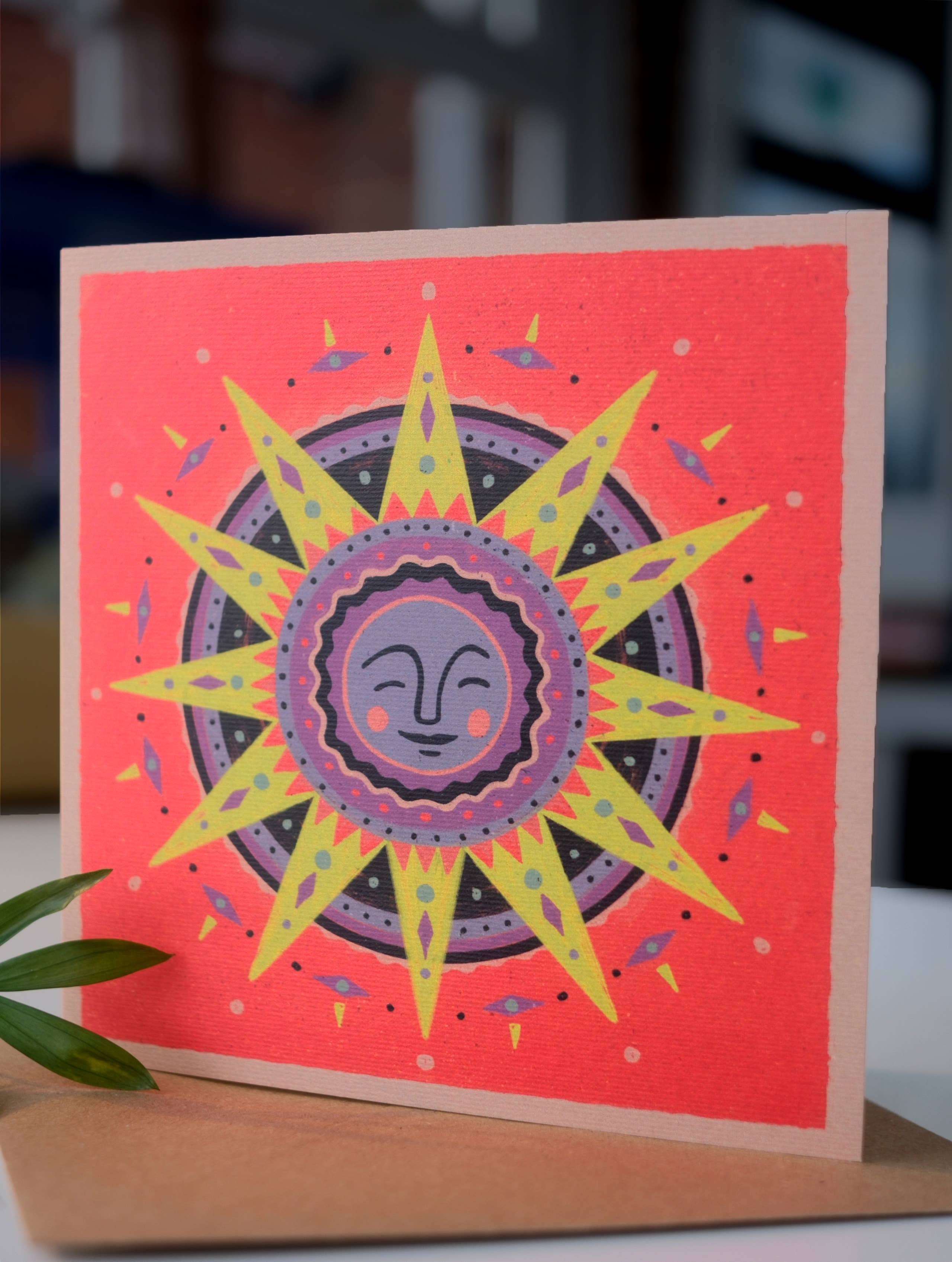 Natasha Robinson - Wholesale Everyday Greeting Card - Sun 4 | Square Blank Neon Bright Colourful Greetings Card1