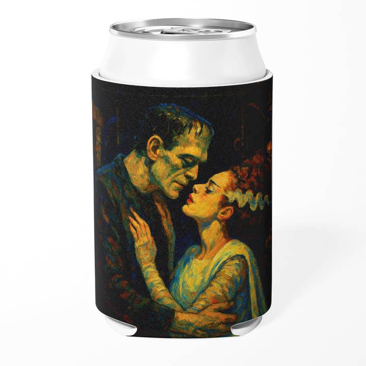 Frankenstein and His Bride Can Cooler for wholesale by Shady Front