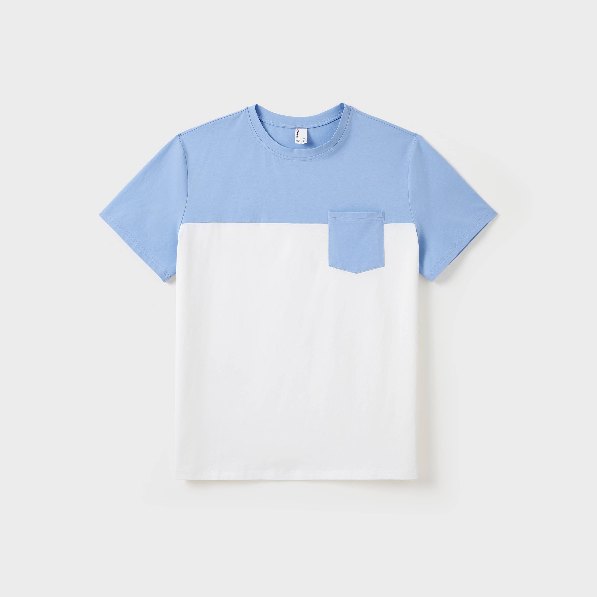 Azul Camiseta de algodón azul a juego para la familia o vestido con mangas de volantes. de venta al por mayor en Faire21