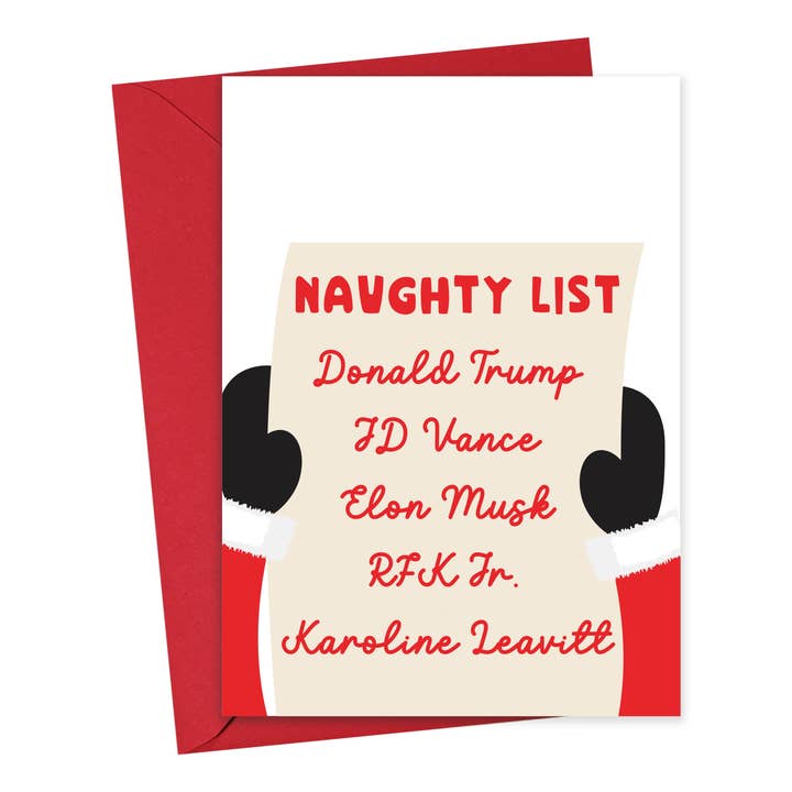 Divertente Biglietto di Natale Politico 2025 Biglietti di Auguri per le Feste per la vendita all'ingrosso da parte di R is for Robo