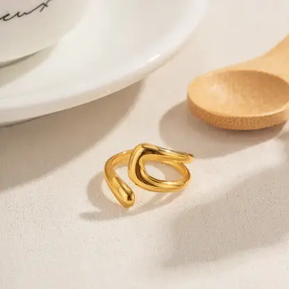 Gooddiy – Anel de banda por atacado – Anéis Abertos Banhados a Ouro 18k em Aço Inoxidável por Atacado6