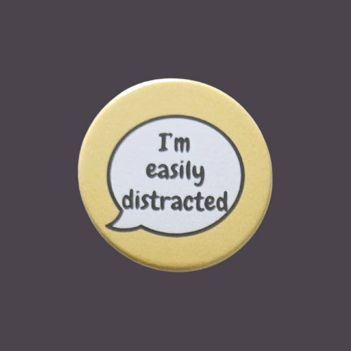 sent with Pride - Wholesale Lapel Pin/Button - Easily Distracted badges, invisible disability pin badges