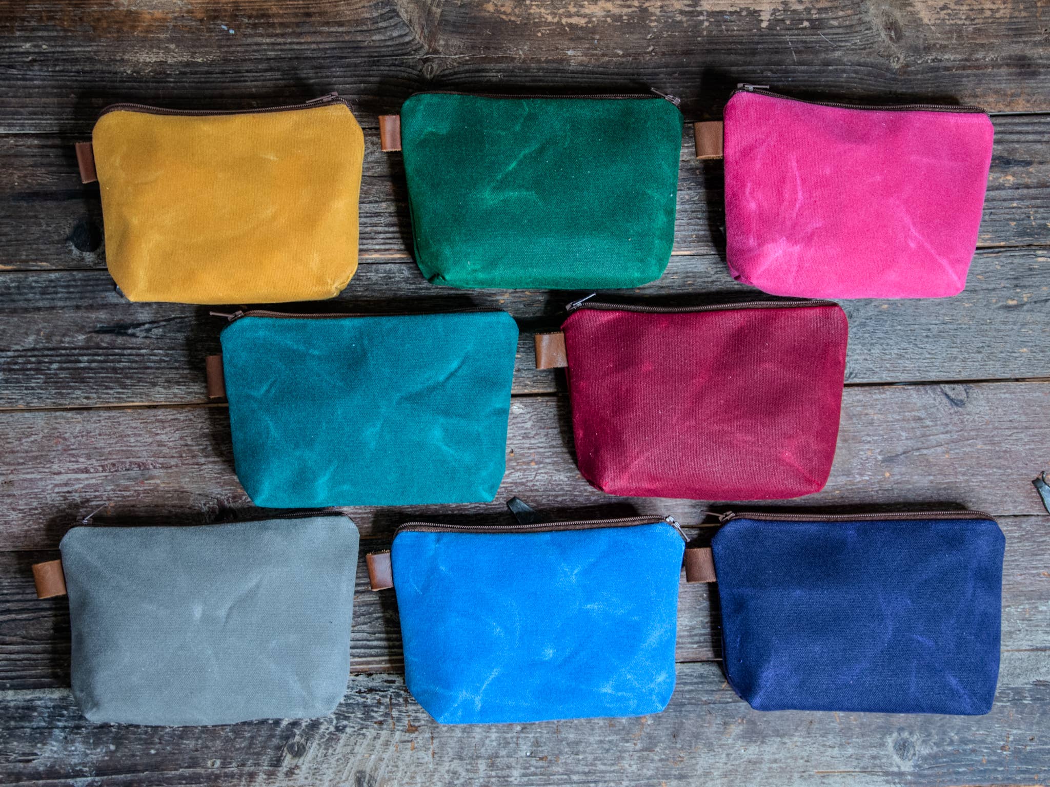 In Blue Handmade - Wholesale Pouch - Unisex - Large Handmade Waxed Canvas Zipper Pouch4