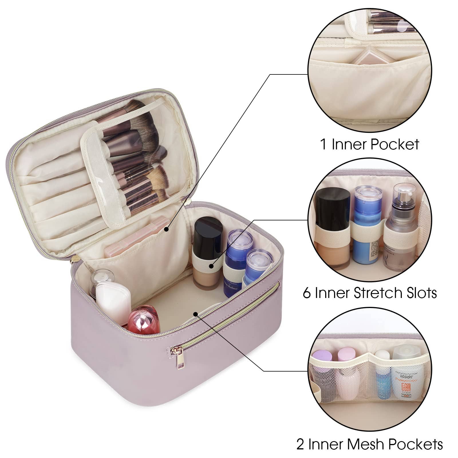 wandf - Wholesale Make-up/cosmetic bag - Vegan Leather Cosmetic Brush Bags Makeup Case 34