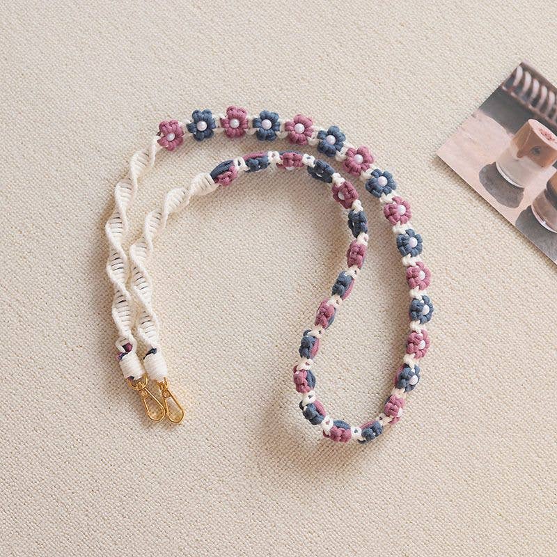 Weavey Studio – wholesale Phonecase strap – Macrame flower twisted pattern lanyard camera phone strap5