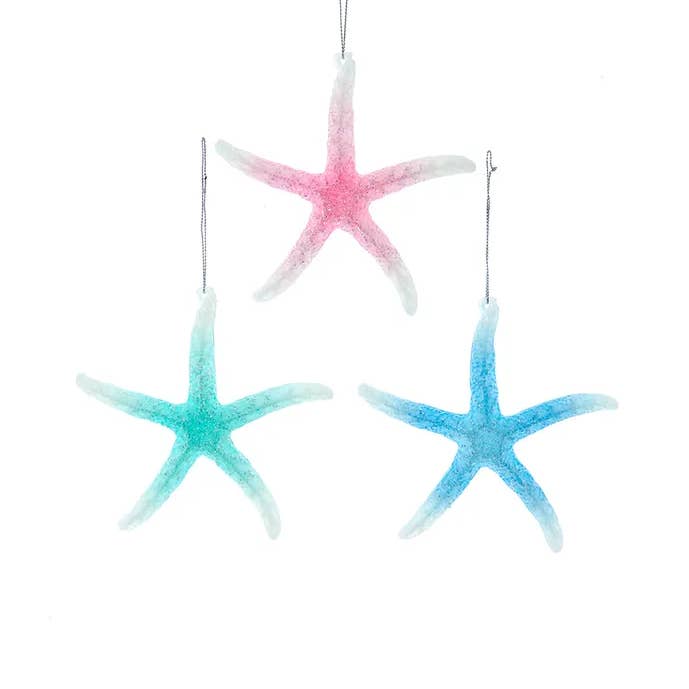 5" Glow In The Dark Starfish Ornament 3 Assorted for wholesale by Kurt S. Adler, Inc.