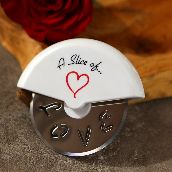 Kate Aspen - Wholesale Pizza Wheel - A Slice of Love Stainless-Steel Pizza Cutter in Miniature Pizza Box