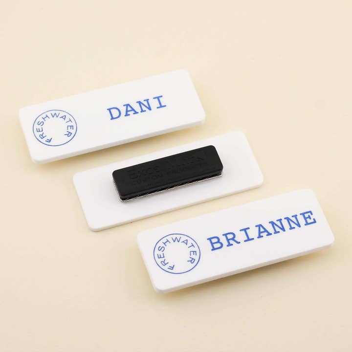 Freshwater Curated Goods - Wholesale Retailer display – Accessories - Custom Acrylic Name Badge