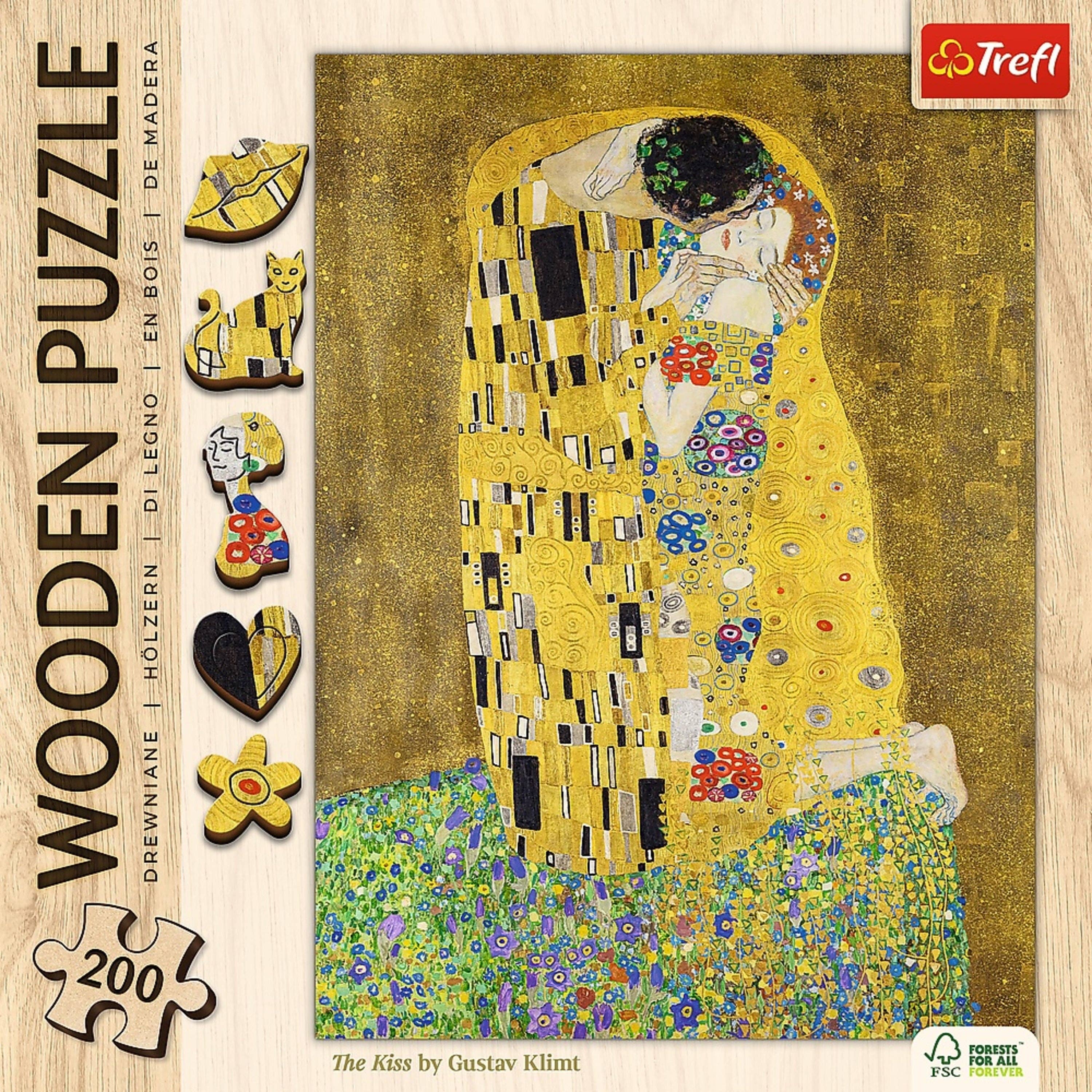 Trefl USA - Wholesale Puzzle - Adult - Trefl Wood Craft 200 Piece Wooden Puzzle - Kiss - Gustav Klimt7