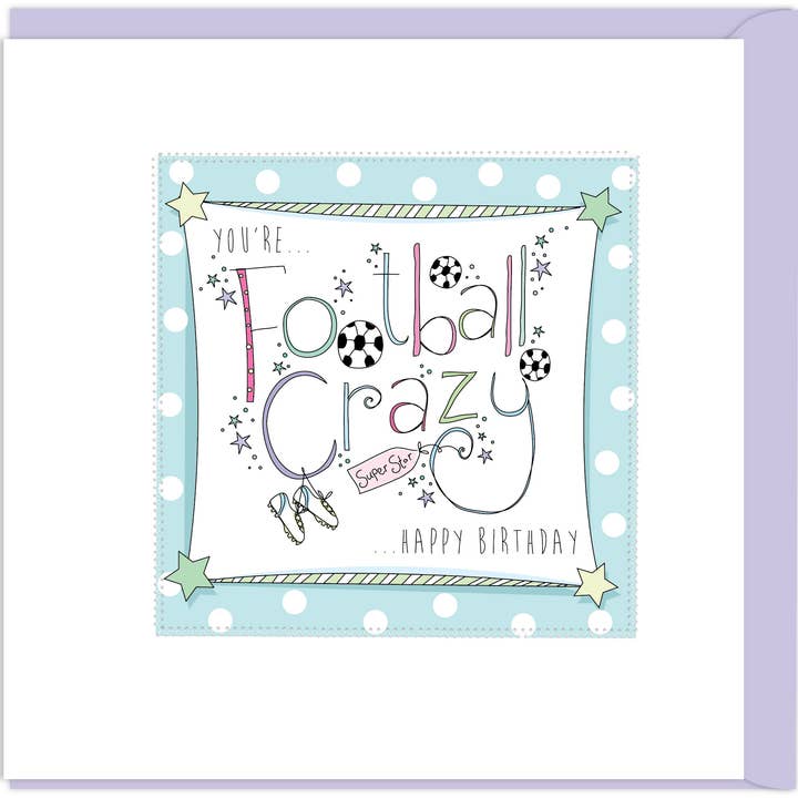 Football Crazy Girl Birthday Card for wholesale by Paper Yay