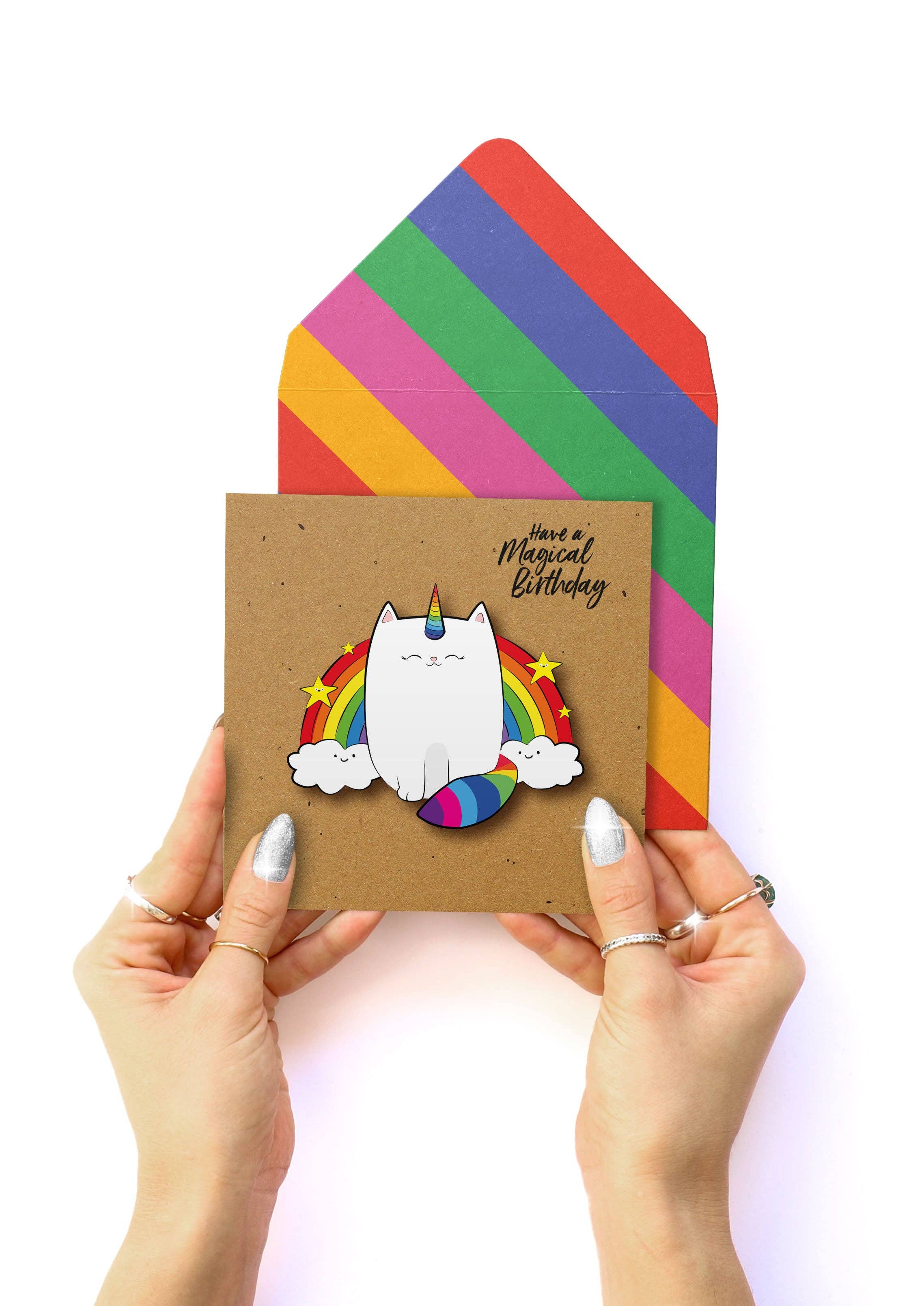 Tache - Wholesale Birthday Card - Meowgical Cat, 3D Handmade Greeting Card1