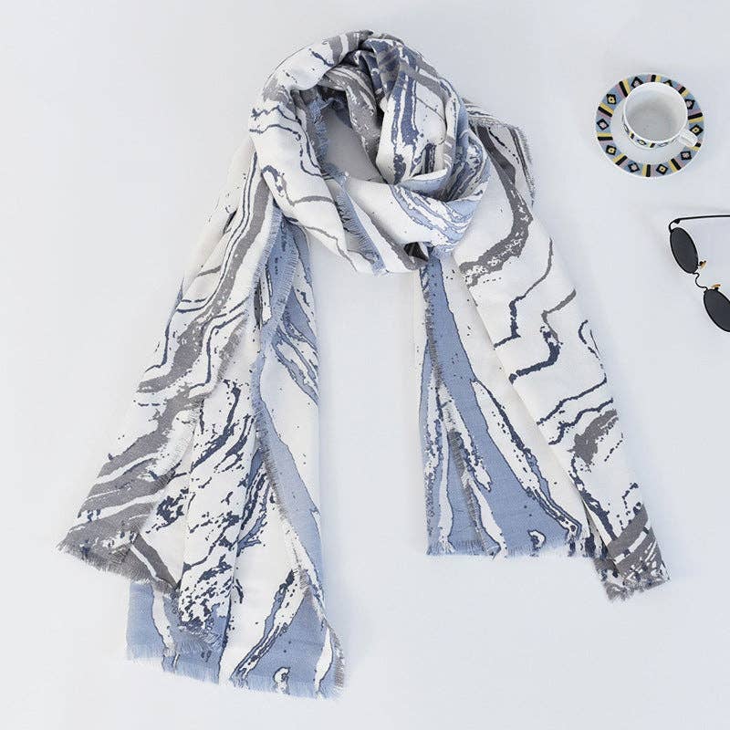 Funkyrel® Atzbranding Limited - Wholesale Scarf - Women's - Scarvii - Marble Long Scarf0
