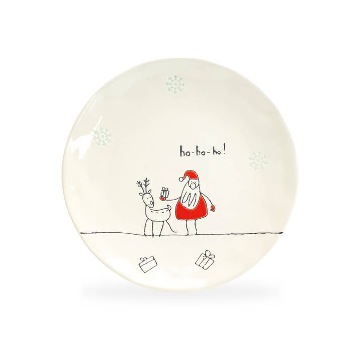 Grace Teaware - Wholesale Salad Plate - Santa’s Reindeer Gift 8" Dessert Plate