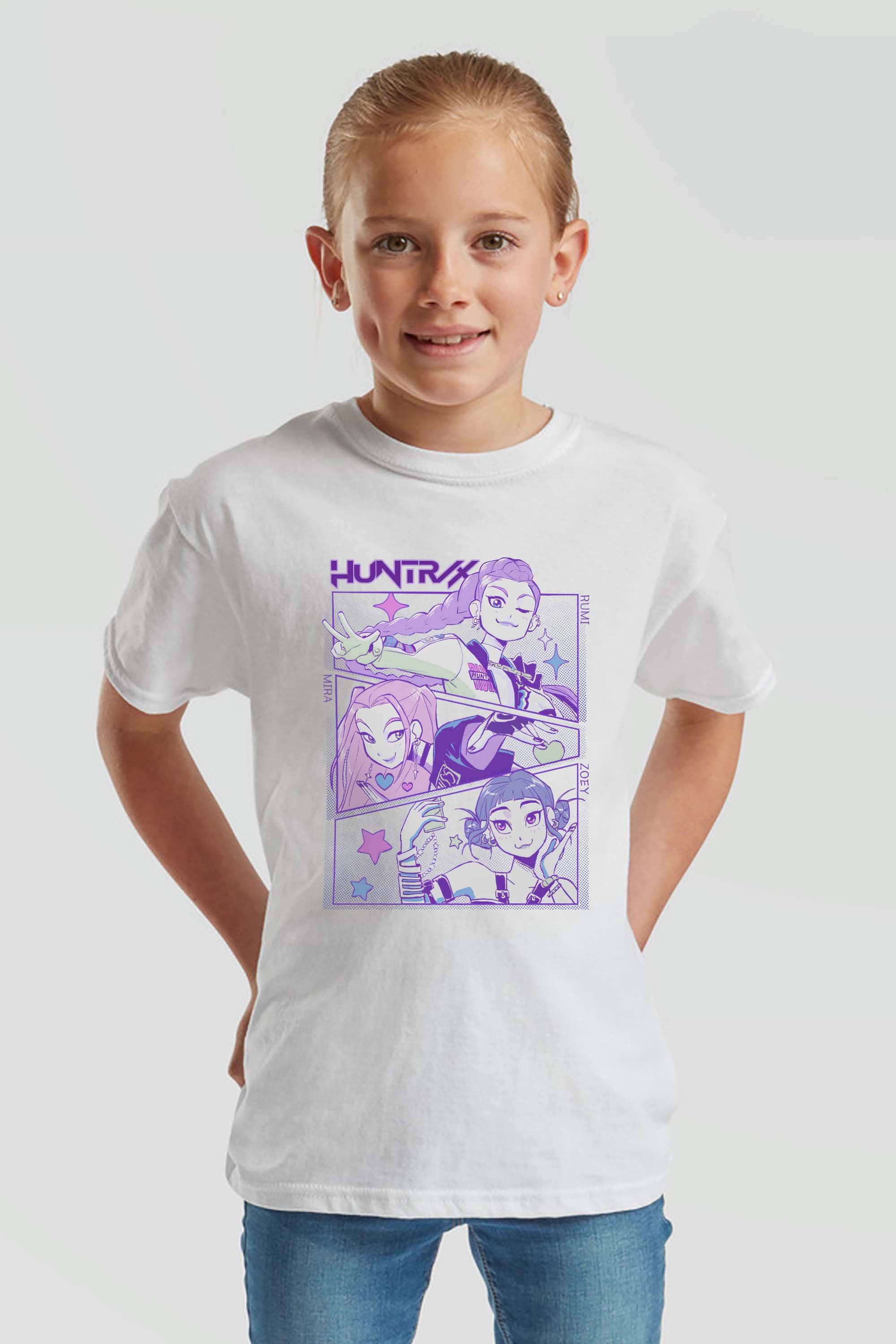 Missi Clothing – wholesale Screen-printed t-shirt – Kids – Kids Huntrix K-pop Anime Printed T-Shirt5